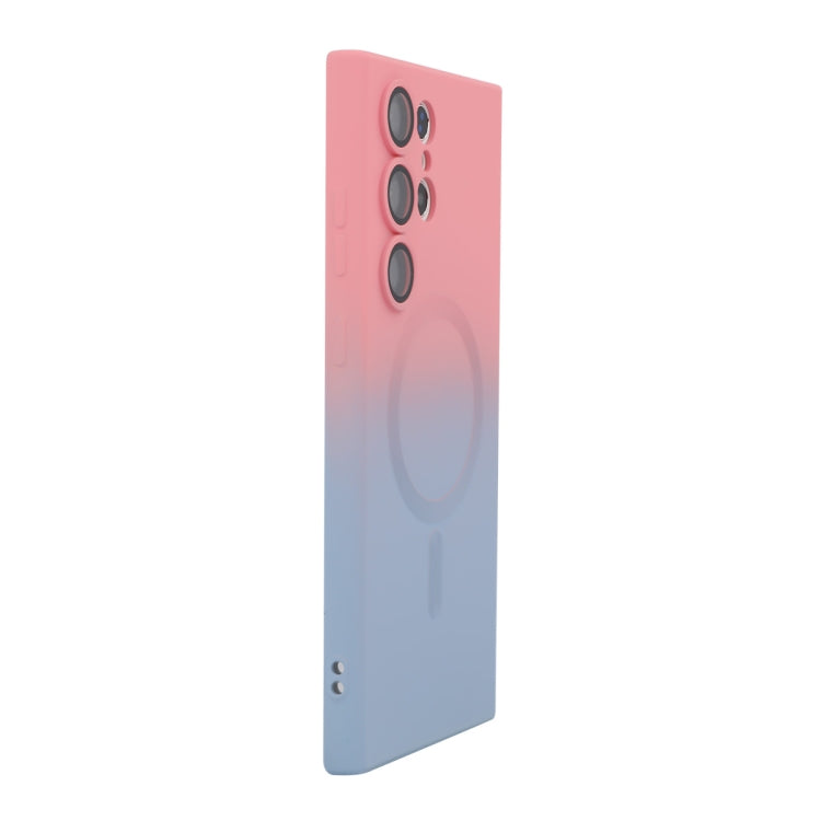 ENKAY Hat-Prince MagSafe Rainbow Gradient Silicone Phone Case with Lens Film, For Samsung Galaxy A57 5G, For Samsung Galaxy A37 5G, For Samsung Galaxy A56 5G, For Samsung Galaxy A36 5G, For Samsung Galaxy S25 5G, For Samsung Galaxy S25+ 5G             ...