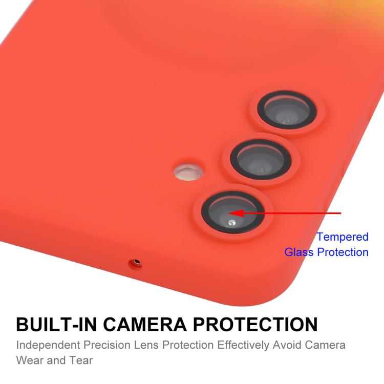 ENKAY Hat-Prince MagSafe Rainbow Gradient Silicone Phone Case with Lens Film, For Samsung Galaxy A25, For Samsung Galaxy A24, For Samsung Galaxy A14