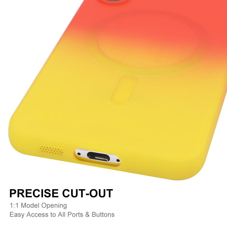 ENKAY Hat-Prince MagSafe Rainbow Gradient Silicone Phone Case with Lens Film, For Samsung Galaxy A25, For Samsung Galaxy A24, For Samsung Galaxy A14