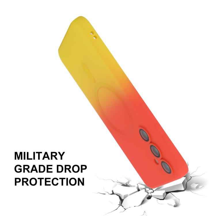 ENKAY Hat-Prince MagSafe Rainbow Gradient Silicone Phone Case with Lens Film, For Samsung Galaxy A57 5G, For Samsung Galaxy A37 5G, For Samsung Galaxy A56 5G, For Samsung Galaxy A36 5G, For Samsung Galaxy S25 5G, For Samsung Galaxy S25+ 5G             ...