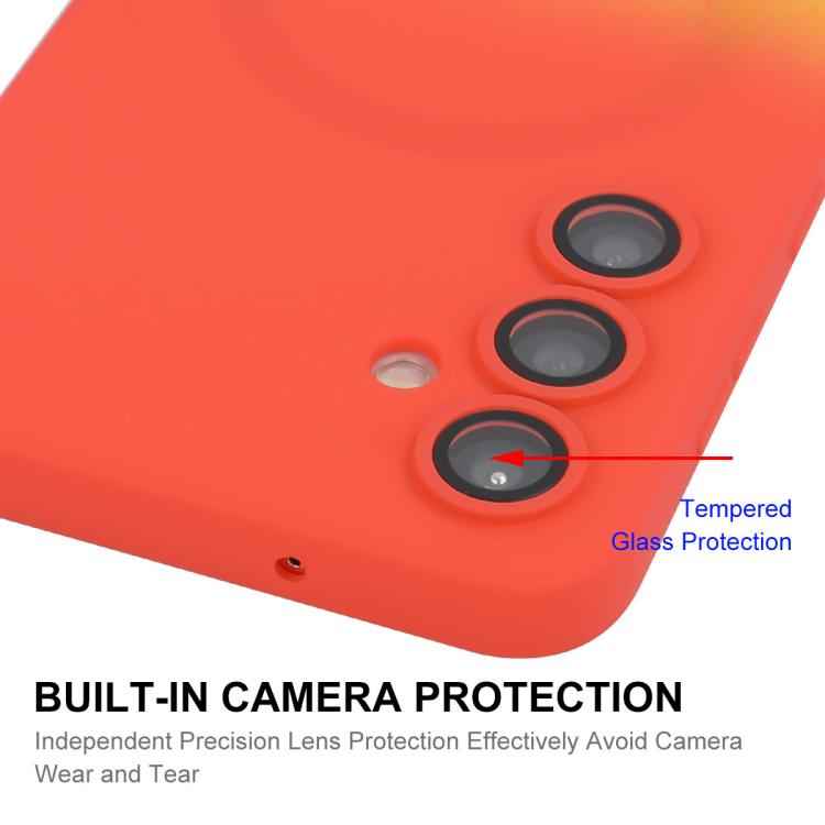 ENKAY Hat-Prince MagSafe Rainbow Gradient Silicone Phone Case with Lens Film, For Samsung Galaxy A57 5G, For Samsung Galaxy A37 5G, For Samsung Galaxy A56 5G, For Samsung Galaxy A36 5G, For Samsung Galaxy S25 5G, For Samsung Galaxy S25+ 5G             ...