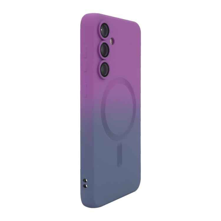 ENKAY Hat-Prince MagSafe Rainbow Gradient Silicone Phone Case with Lens Film, For Samsung Galaxy A57 5G, For Samsung Galaxy A37 5G, For Samsung Galaxy A56 5G, For Samsung Galaxy A36 5G, For Samsung Galaxy S25 5G, For Samsung Galaxy S25+ 5G             ...