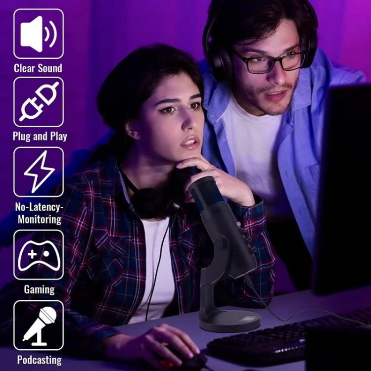 JMARY MC-PW9 USB Cable Microphone Voice Recording Tool RGB Light