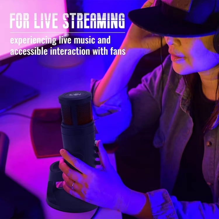 JMARY MC-PW9 USB Cable Microphone Voice Recording Tool RGB Light