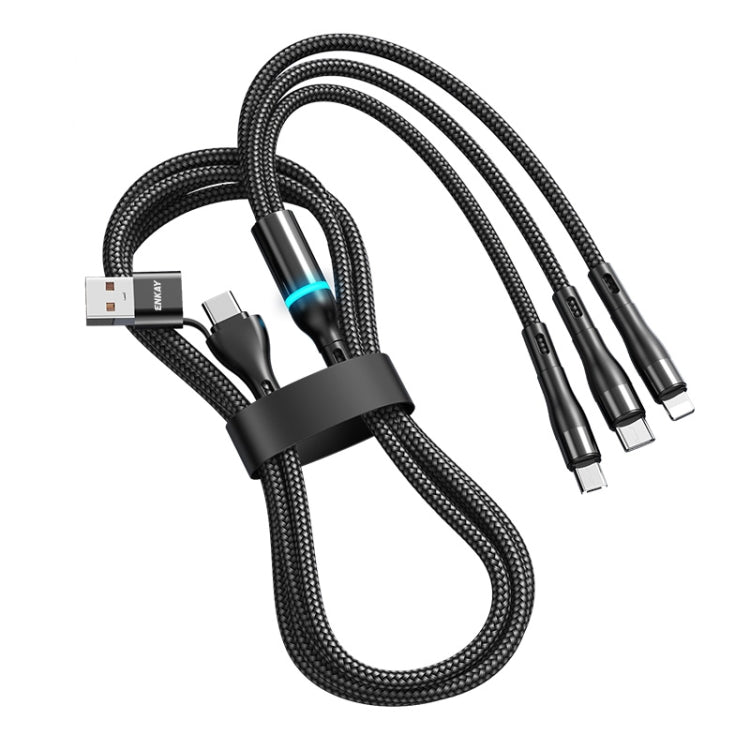 ENKAY 6-in-1 5A USB + Type-C to Type-C / 8 Pin / Micro USB Multifunction Fast Charging Cable