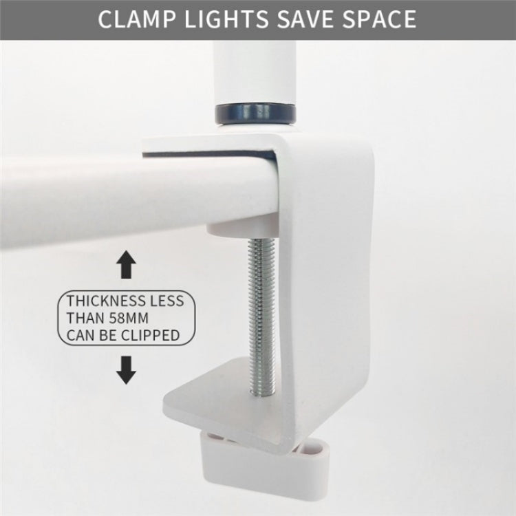 HD-M3X For Eyelash Extensions / Tattoo / Nail Art Lighting Lamp 16 inch Clip-on Half Moon Desk Lamp