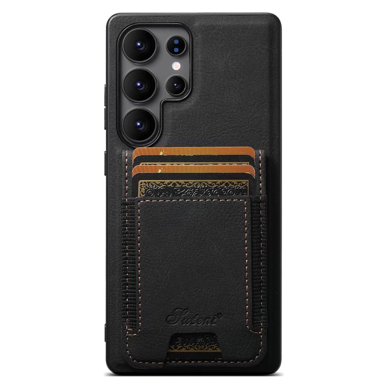 Suteni H17 Litchi Texture Leather MagSafe Detachable Wallet Phone Case, For Samsung Galaxy S26+ 5G, For Samsung Galaxy S26 Ultra 5G, For Samsung Galaxy S25 5G, For Samsung Galaxy S25+ 5G, For Samsung Galaxy S25 Ultra 5G, For Samsung Galaxy S24 Ultra 5G...