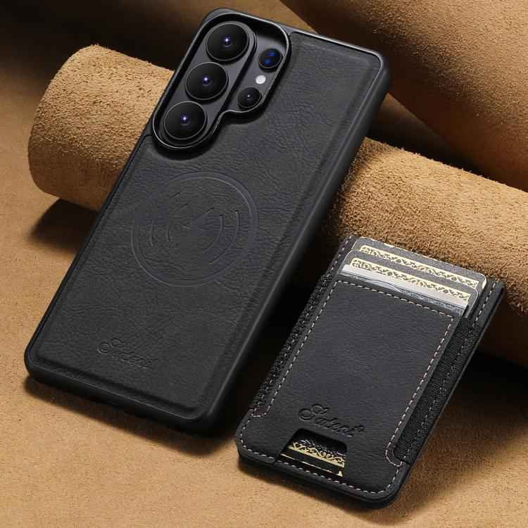 Suteni H17 Litchi Texture Leather MagSafe Detachable Wallet Phone Case, For Samsung Galaxy S26+ 5G, For Samsung Galaxy S26 Ultra 5G, For Samsung Galaxy S25 5G, For Samsung Galaxy S25+ 5G, For Samsung Galaxy S25 Ultra 5G, For Samsung Galaxy S24 Ultra 5G...