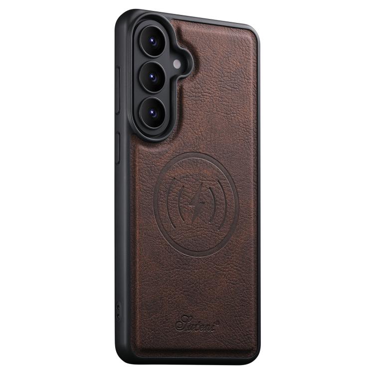 Suteni H17 Litchi Texture Leather MagSafe Detachable Wallet Phone Case, For Samsung Galaxy S26+ 5G, For Samsung Galaxy S26 Ultra 5G, For Samsung Galaxy S25 5G, For Samsung Galaxy S25+ 5G, For Samsung Galaxy S25 Ultra 5G, For Samsung Galaxy S24 Ultra 5G...