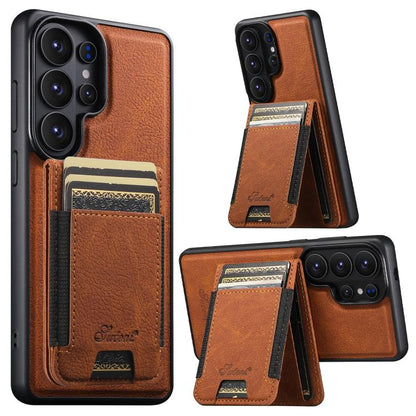 Suteni H17 Litchi Texture Leather MagSafe Detachable Wallet Phone Case, For Samsung Galaxy S26+ 5G, For Samsung Galaxy S26 Ultra 5G, For Samsung Galaxy S25 5G, For Samsung Galaxy S25+ 5G, For Samsung Galaxy S25 Ultra 5G, For Samsung Galaxy S24 Ultra 5G...