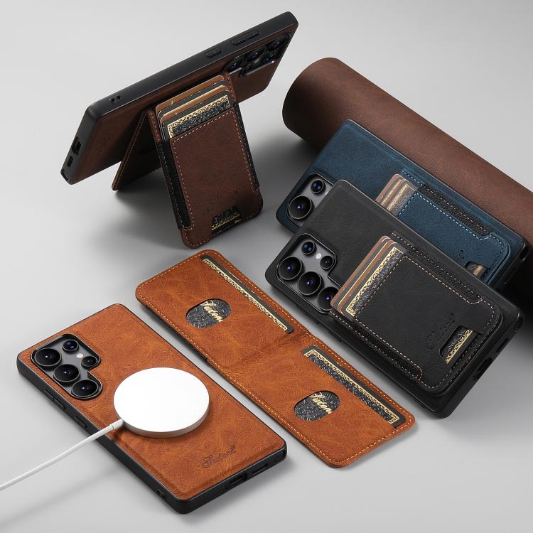 Suteni H17 Litchi Texture Leather MagSafe Detachable Wallet Phone Case, For Samsung Galaxy S22+ 5G, For Samsung Galaxy S22 5G, For Samsung Galaxy Note20 Ultra, For Samsung Galaxy Note20