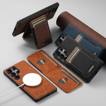 Suteni H17 Litchi Texture Leather MagSafe Detachable Wallet Phone Case, For Samsung Galaxy S26+ 5G, For Samsung Galaxy S26 Ultra 5G, For Samsung Galaxy S25 5G, For Samsung Galaxy S25+ 5G, For Samsung Galaxy S25 Ultra 5G, For Samsung Galaxy S24 Ultra 5G...