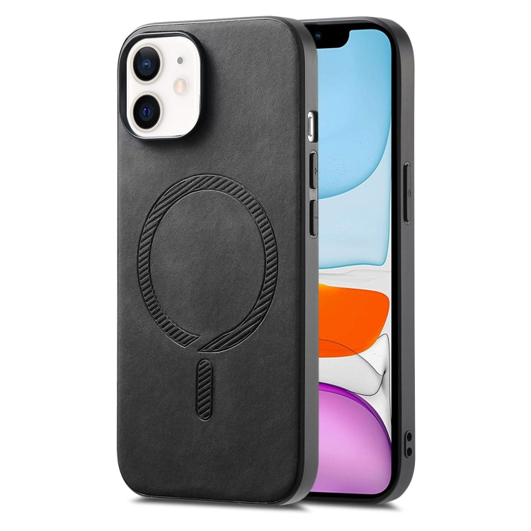 Solid Color Retro Magsafe PU Back Cover Phone Case