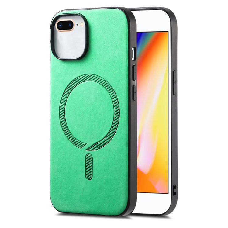 Solid Color Retro Magsafe PU Back Cover Phone Case
