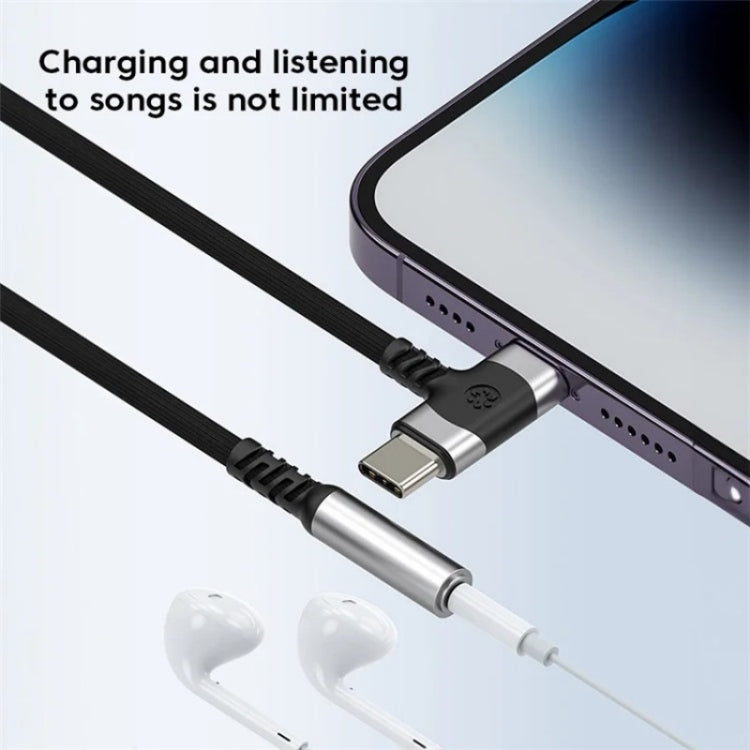 JS-65 USB-C/Type-C+8 Pin Male to 3.5mm Audio Female Headphone Adapter Cable Cord