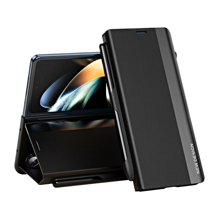 Side Electroplated Adsorption Leather Phone Case with Pen Slot, For Galaxy Z Fold8 Ultra 5G, For Galaxy Z TriFold, For Galaxy Z Fold7 5G, For Galaxy Z Fold6 5G