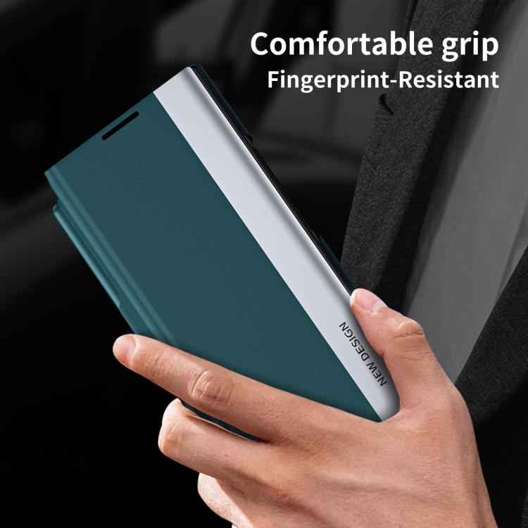 Side Electroplated Adsorption Leather Phone Case with Pen Slot, For Samsung Galaxy Z TriFold, For Samsung Galaxy Z Fold7 5G, For Samsung Galaxy Z Fold6 5G