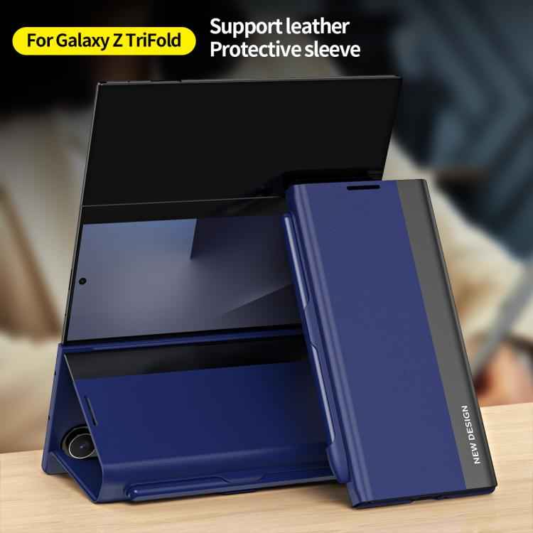 Side Electroplated Adsorption Leather Phone Case with Pen Slot, For Samsung Galaxy Z TriFold, For Samsung Galaxy Z Fold7 5G, For Samsung Galaxy Z Fold6 5G