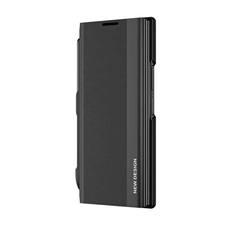 Side Electroplated Adsorption Leather Phone Case with Pen Slot, For Samsung Galaxy Z TriFold, For Samsung Galaxy Z Fold7 5G, For Samsung Galaxy Z Fold6 5G