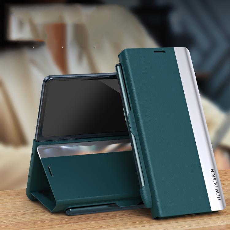 Side Electroplated Adsorption Leather Phone Case with Pen Slot, For Galaxy Z Fold8 Ultra 5G, For Galaxy Z TriFold, For Galaxy Z Fold7 5G, For Galaxy Z Fold6 5G