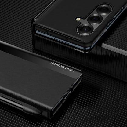 Side Electroplated Adsorption Leather Phone Case with Pen Slot, For Galaxy Z Fold8 Ultra 5G, For Galaxy Z TriFold, For Galaxy Z Fold7 5G, For Galaxy Z Fold6 5G