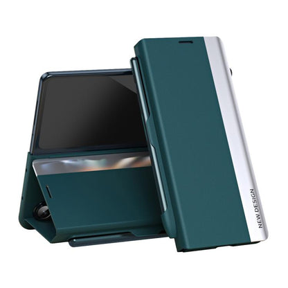 Side Electroplated Adsorption Leather Phone Case with Pen Slot, For Galaxy Z Fold8 Ultra 5G, For Galaxy Z TriFold, For Galaxy Z Fold7 5G, For Galaxy Z Fold6 5G