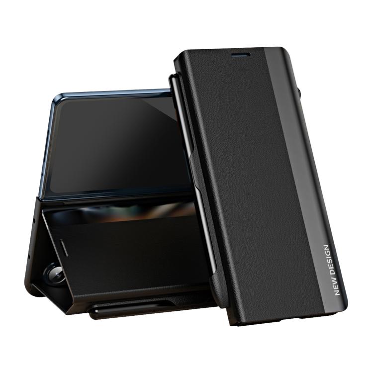 Side Electroplated Adsorption Leather Phone Case with Pen Slot, For Galaxy Z Fold8 Ultra 5G, For Galaxy Z TriFold, For Galaxy Z Fold7 5G, For Galaxy Z Fold6 5G