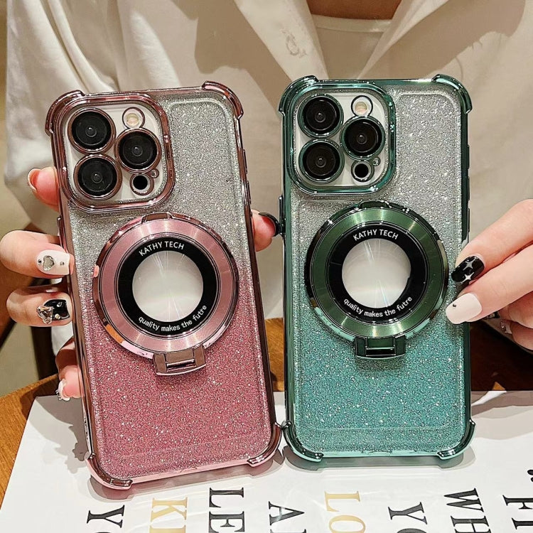 Invisible Holder Gradient Glitter Magsafe Phone Case