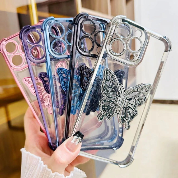 Electrpolated 3D Butterfly Holder TPU Phone Case