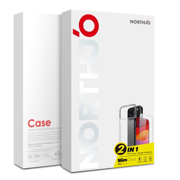 NORTHJO 2 in 1 TPU Phone Case Screen Protector Tempered Glass Film