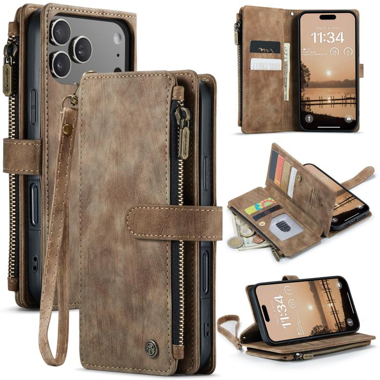 CaseMe C30 Card Slots Zipper Wallet Leather Phone Case