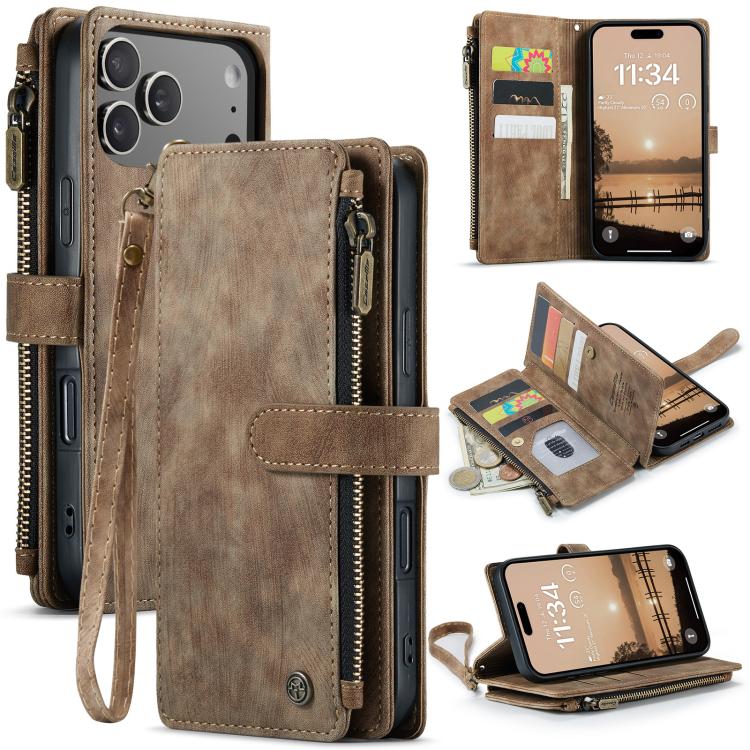 CaseMe C30 Card Slots Zipper Wallet Leather Phone Case