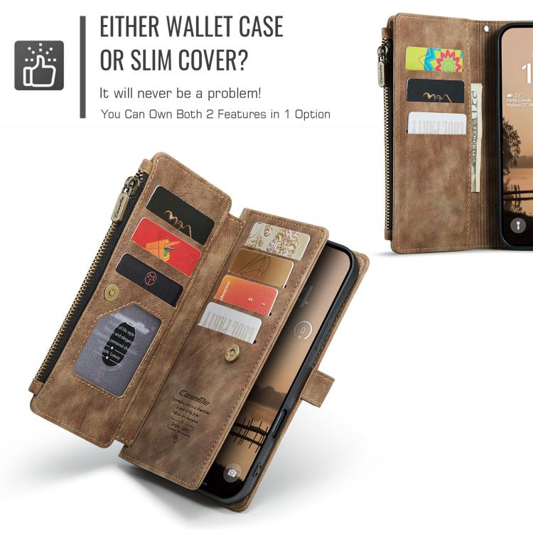 CaseMe C30 Card Slots Zipper Wallet Leather Phone Case