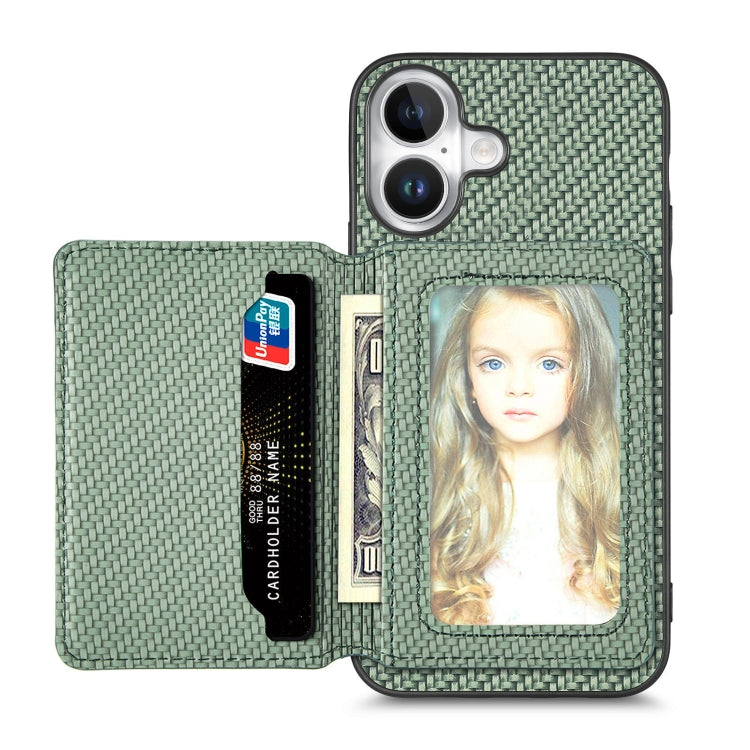 Carbon Fiber Magnetic Card Wallet RFID Blocking Phone Case