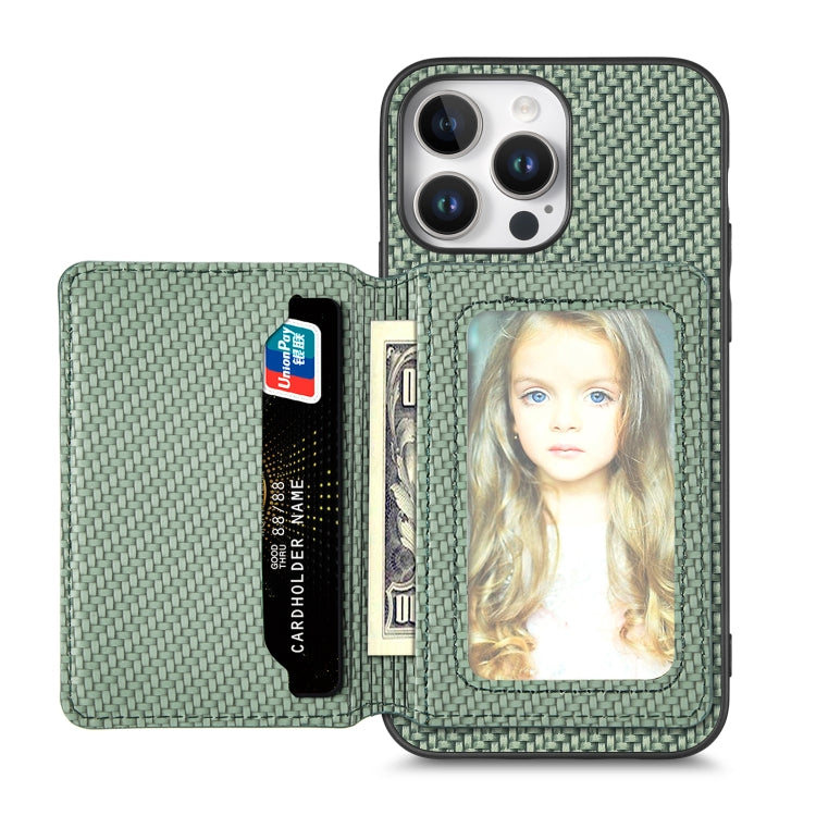 Carbon Fiber Magnetic Card Wallet RFID Blocking Phone Case