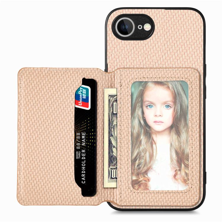 Carbon Fiber Magnetic Card Wallet RFID Blocking Phone Case