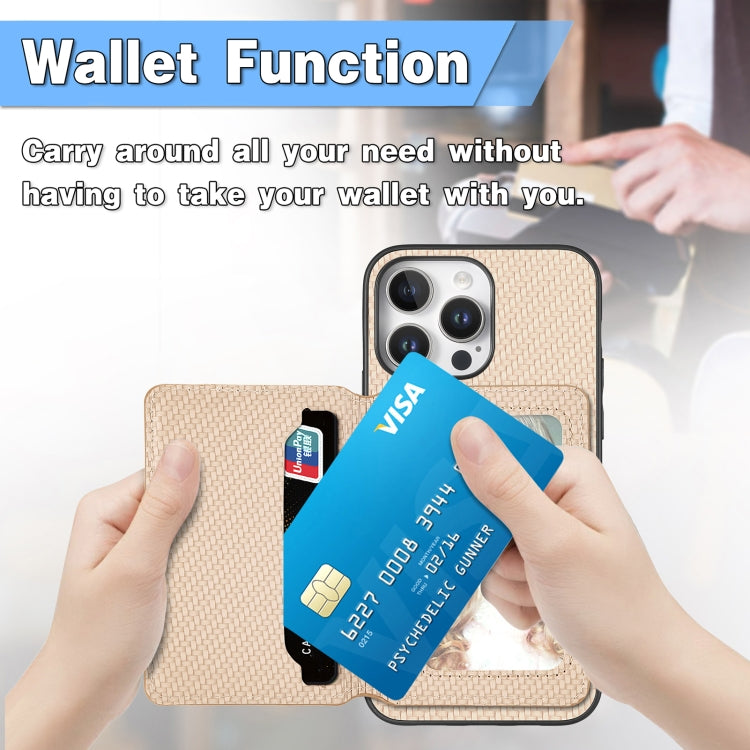 Carbon Fiber Magnetic Card Wallet RFID Blocking Phone Case