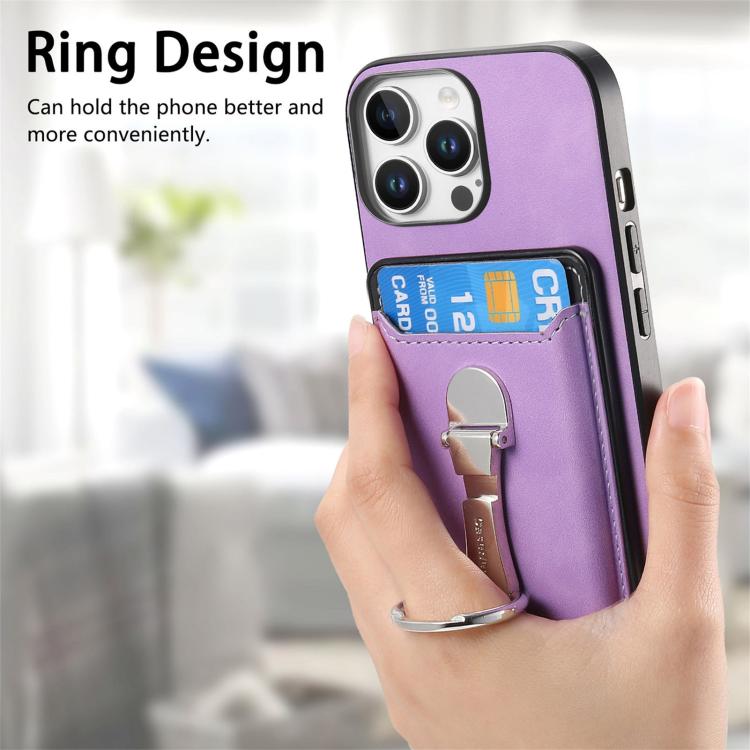 Retro Folding Ring Holder Card Bag MagSafe Phone Case