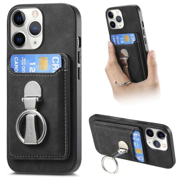 Retro Folding Ring Holder Card Bag MagSafe Phone Case