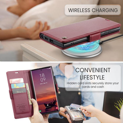 CaseMe 023 Butterfly Buckle Litchi Texture RFID Anti-theft Leather Phone Case, For Galaxy S25 Ultra 5G, For Galaxy S24 FE 5G