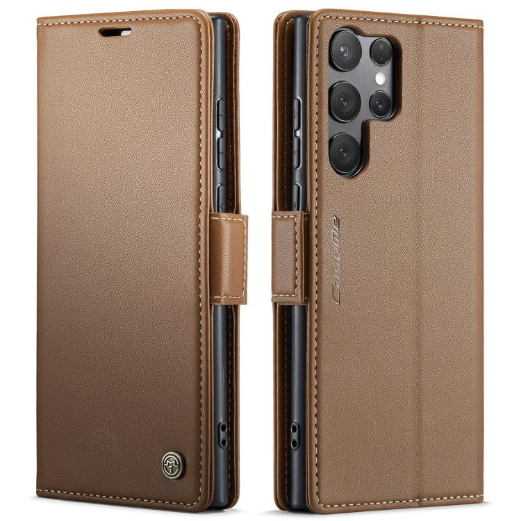CaseMe 023 Butterfly Buckle Litchi Texture RFID Anti-theft Leather Phone Case, For Galaxy S25 Ultra 5G, For Galaxy S24 FE 5G