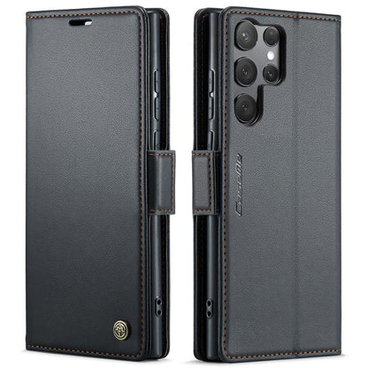 CaseMe 023 Butterfly Buckle Litchi Texture RFID Anti-theft Leather Phone Case, For Galaxy S25 Ultra 5G, For Galaxy S24 FE 5G