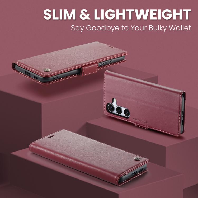 CaseMe 023 Butterfly Buckle Litchi Texture RFID Anti-theft Leather Phone Case, For Galaxy S25 FE 5G, For Galaxy Z Fold7, For Galaxy S25 Edge 5G, For Galaxy A56 5G, For Galaxy A26 5G, For Galaxy A36 5G, For Galaxy S25 5G, For Galaxy S25+ 5G