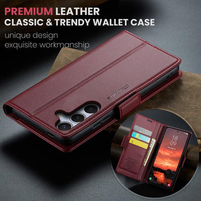 CaseMe 023 Butterfly Buckle Litchi Texture RFID Anti-theft Leather Phone Case, For Galaxy S25 FE 5G, For Galaxy Z Fold7, For Galaxy S25 Edge 5G, For Galaxy A56 5G, For Galaxy A26 5G, For Galaxy A36 5G, For Galaxy S25 5G, For Galaxy S25+ 5G