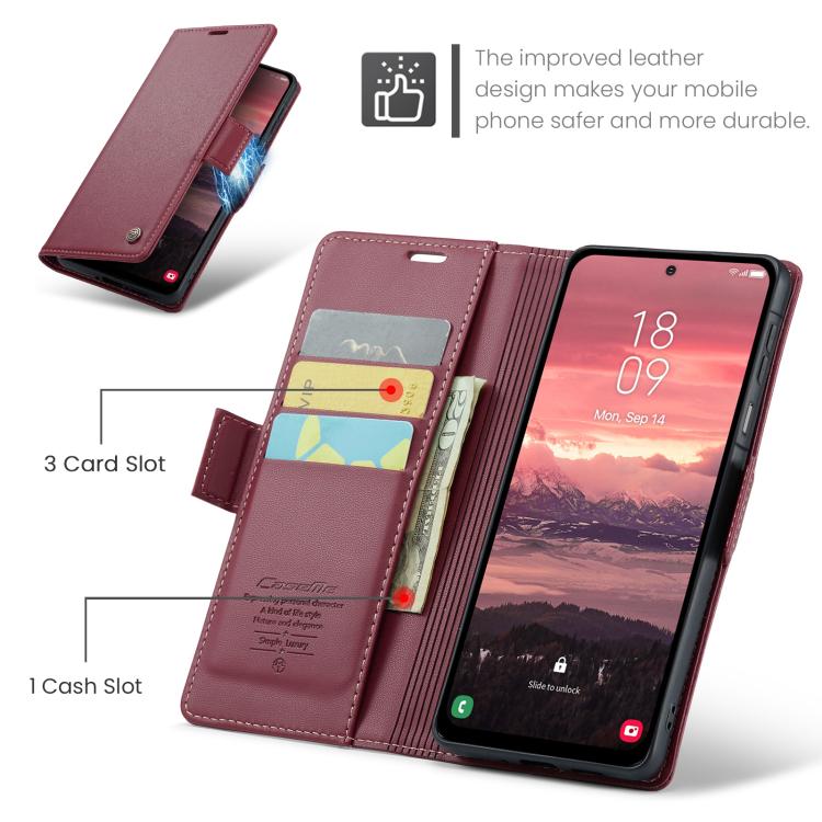 CaseMe 023 Butterfly Buckle Litchi Texture RFID Anti-theft Leather Phone Case, For Galaxy A17 / A18, For Galaxy S26 FE 5G, For Galaxy S26+ 5G, For Galaxy S26 Ultra 5G, For Galaxy S26 5G, For Galaxy A57 5G, For Galaxy A37 5G, For Galaxy A27 5G