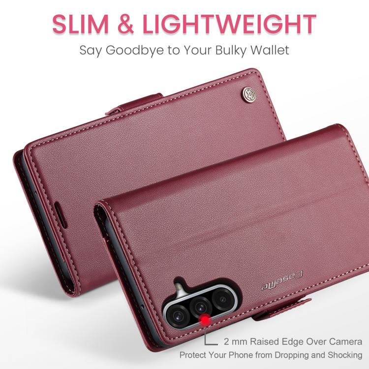 CaseMe 023 Butterfly Buckle Litchi Texture RFID Anti-theft Leather Phone Case, For Galaxy A17 / A18, For Galaxy S26 FE 5G, For Galaxy S26+ 5G, For Galaxy S26 Ultra 5G, For Galaxy S26 5G, For Galaxy A57 5G, For Galaxy A37 5G, For Galaxy A27 5G