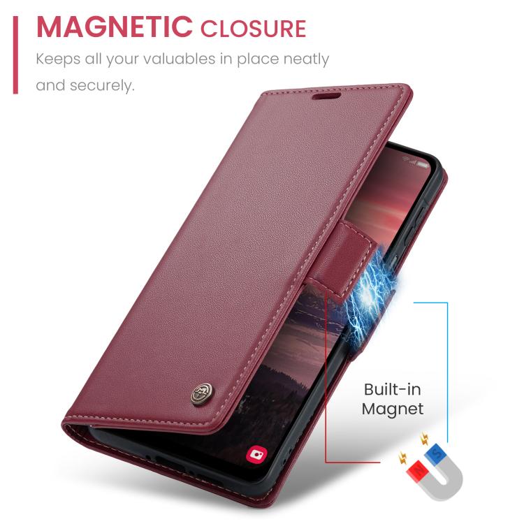 CaseMe 023 Butterfly Buckle Litchi Texture RFID Anti-theft Leather Phone Case, For Galaxy A17 / A18, For Galaxy S26 FE 5G, For Galaxy S26+ 5G, For Galaxy S26 Ultra 5G, For Galaxy S26 5G, For Galaxy A57 5G, For Galaxy A37 5G, For Galaxy A27 5G