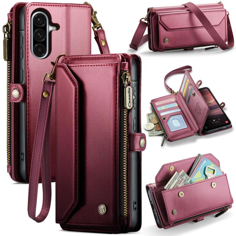 CaseMe C36 Card Slots Zipper Wallet RFID Anti-theft Leather Phone Case, For Galaxy A17 4G, For Galaxy Z Fold7, For Galaxy S25 Edge 5G, For Galaxy A56 5G, For Galaxy A36, For Galaxy S24 FE 5G