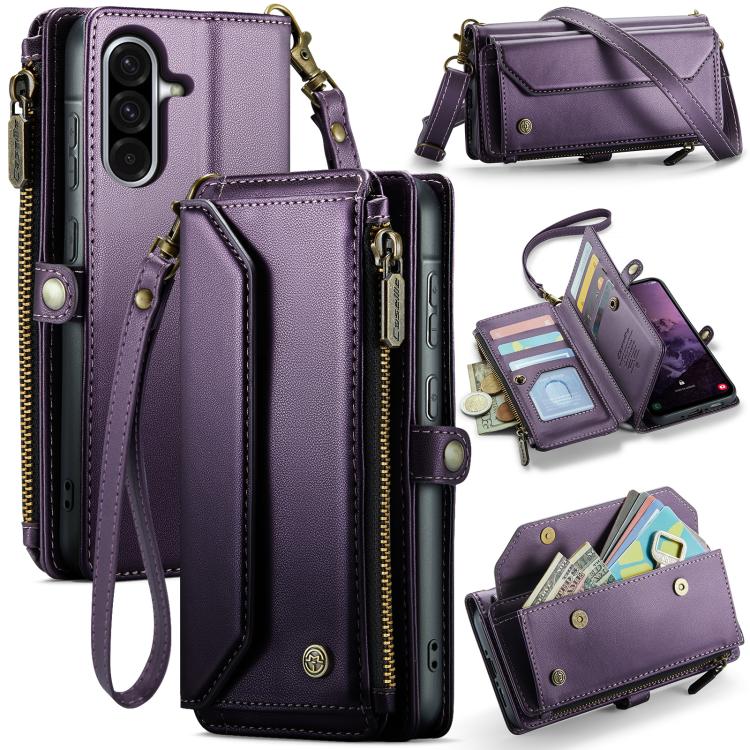 CaseMe C36 Card Slots Zipper Wallet RFID Anti-theft Leather Phone Case, For Galaxy A17 4G, For Galaxy Z Fold7, For Galaxy S25 Edge 5G, For Galaxy A56 5G, For Galaxy A36, For Galaxy S24 FE 5G