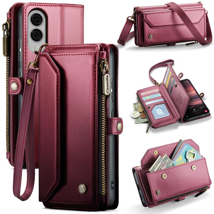 CaseMe C36 Card Slots Zipper Wallet RFID Anti-theft Leather Phone Case, For Galaxy A17 4G, For Galaxy Z Fold7, For Galaxy S25 Edge 5G, For Galaxy A56 5G, For Galaxy A36, For Galaxy S24 FE 5G